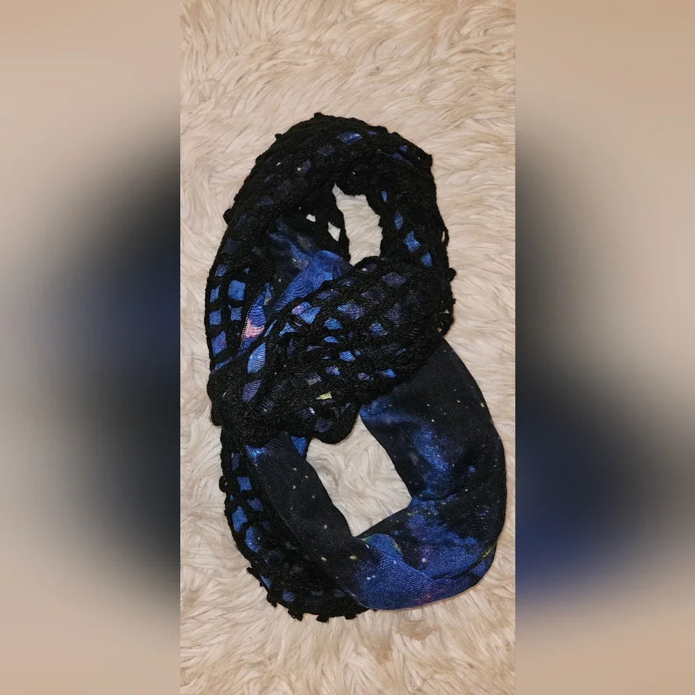 Galaxy Knit Mesh Infinity Scarf
